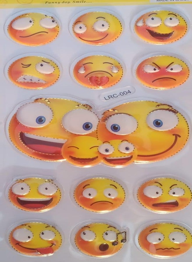FULLFILLS Puffy 3D Cute Emoji (Smiley face) Foam Stickers self Adhesive Funny for Kids (Pack of 3 Sheet) - Image 2